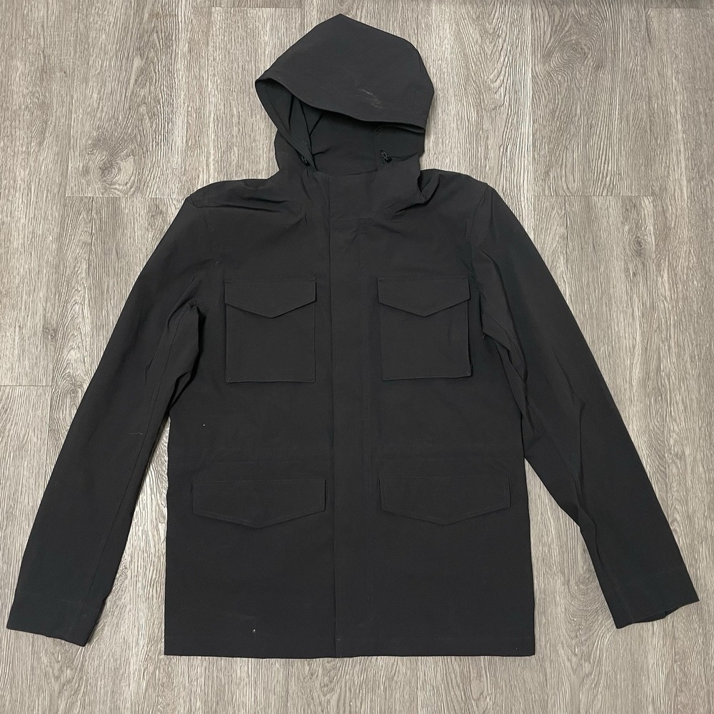 James Perse Jacket Mens 1 Small Black Yosemite Full Zip Perform Windbreaker Hood